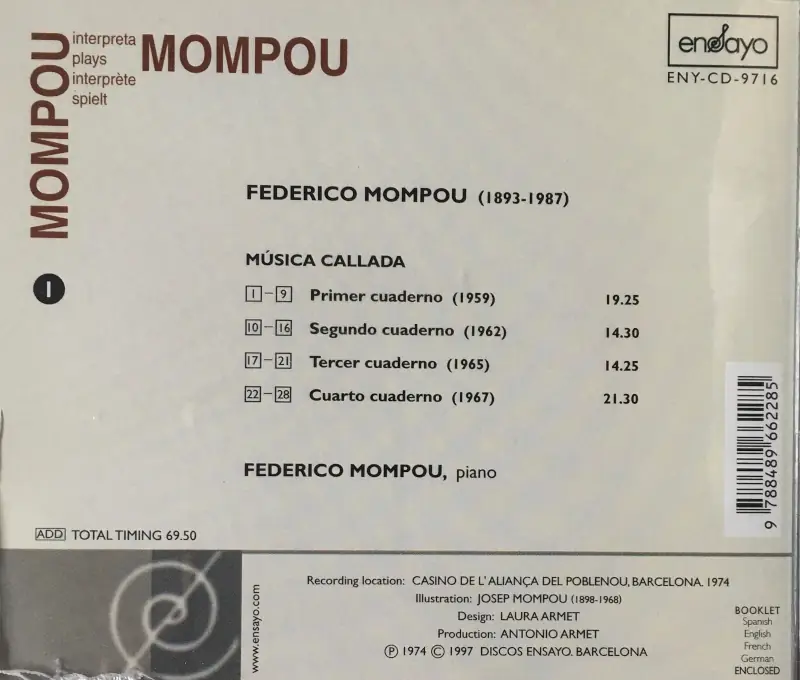 Mompou y su Música Callada